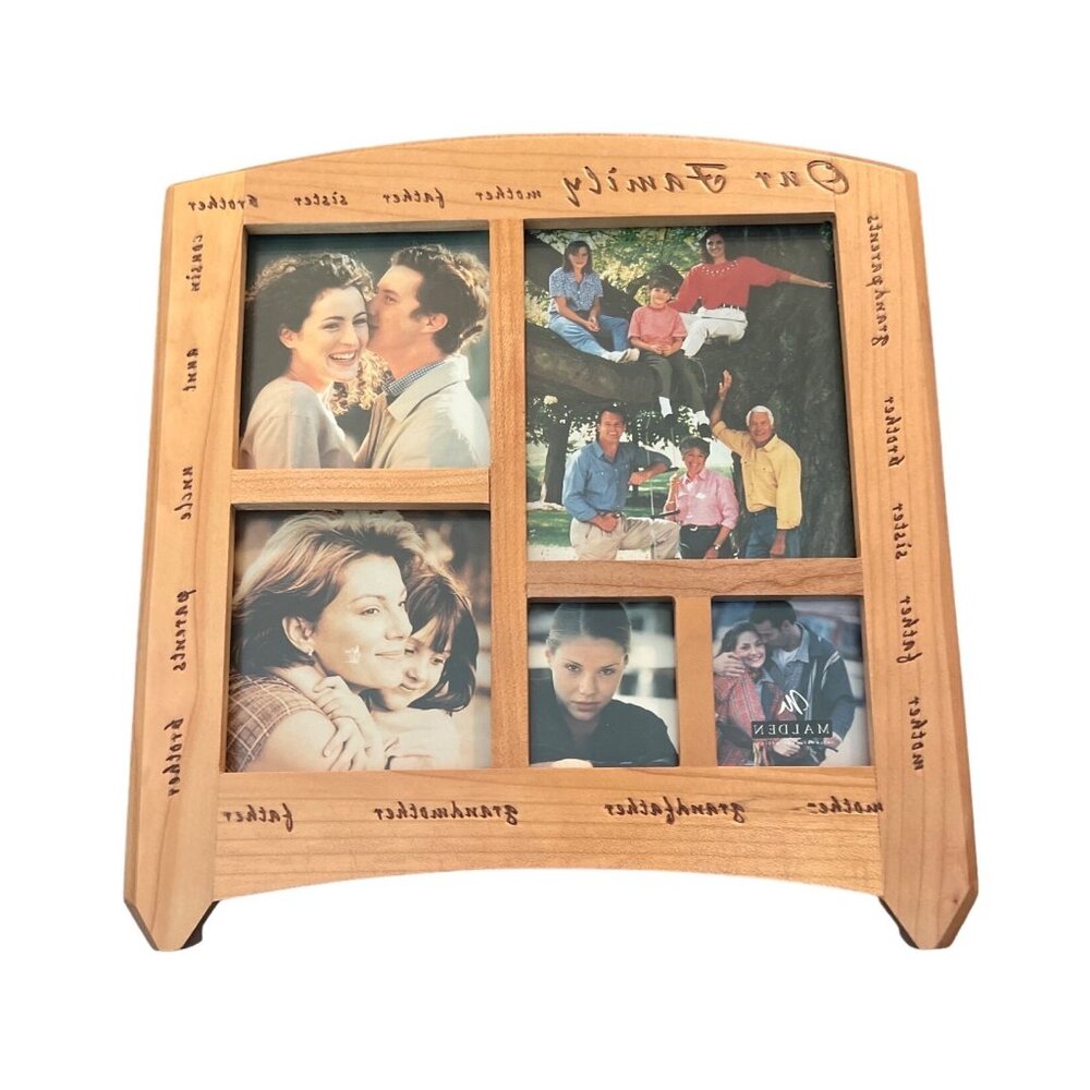 Malden OUR FAMILY Wood Collage Style Picture Frame Holds 5 Mother Father Grand